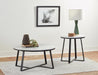 Hugo Metal Base Round End Table White and Matte Black - Furniture House (VA)
