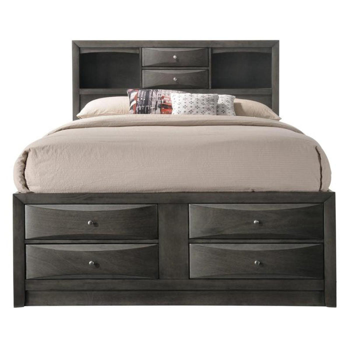 Crown Mark Emily King Captain's Storage Bed in Grey image