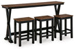 Wildenauer Counter Height Dining Table and 3 Barstools Set - Furniture House (VA)