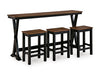 Wildenauer Counter Height Dining Table and 3 Barstools Set - Furniture House (VA)