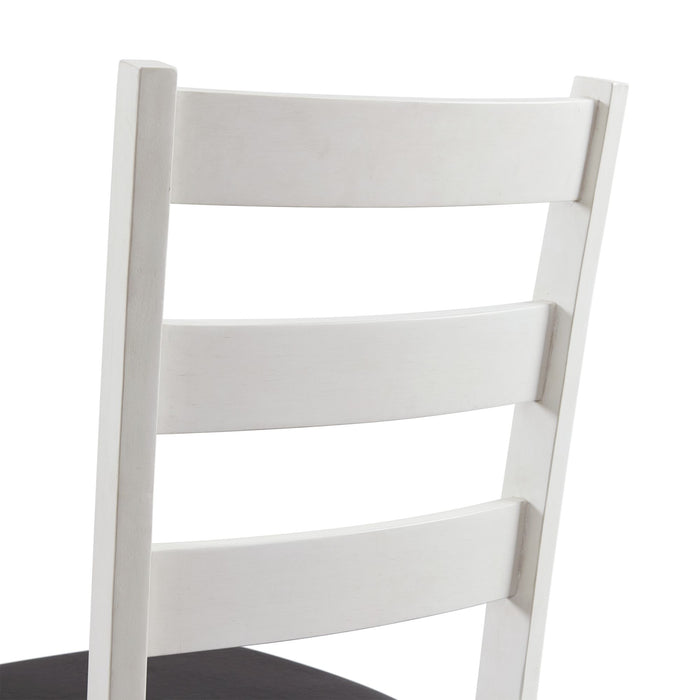 Martin 3 pc Drop Leaf Dining Set (Dark Brown Top - White Base) - Furniture House (VA)