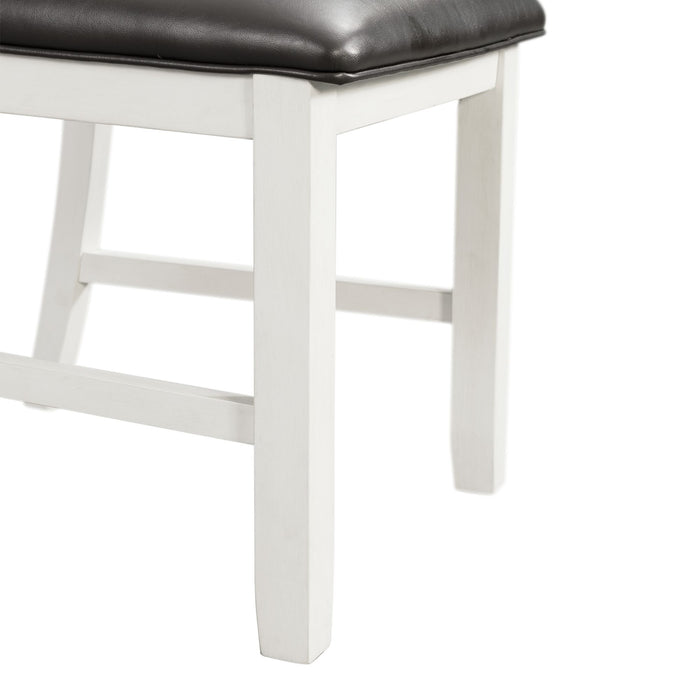 Martin 3 pc Drop Leaf Dining Set (Dark Brown Top - White Base) - Furniture House (VA)