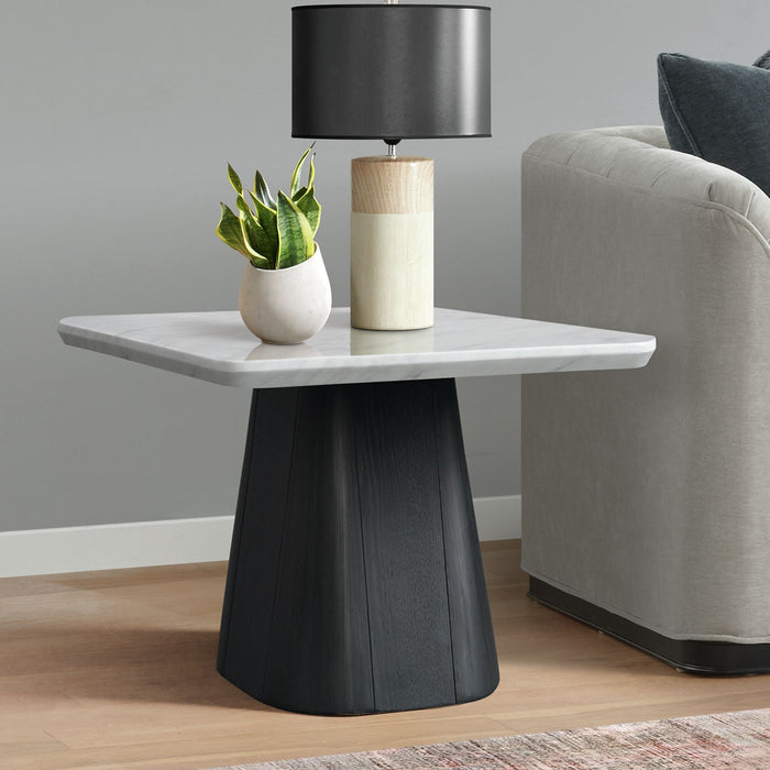 Edison End Table in White and Black - Furniture House (VA)