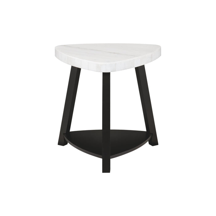 Trinity White Marble Top End Table - Furniture House (VA)