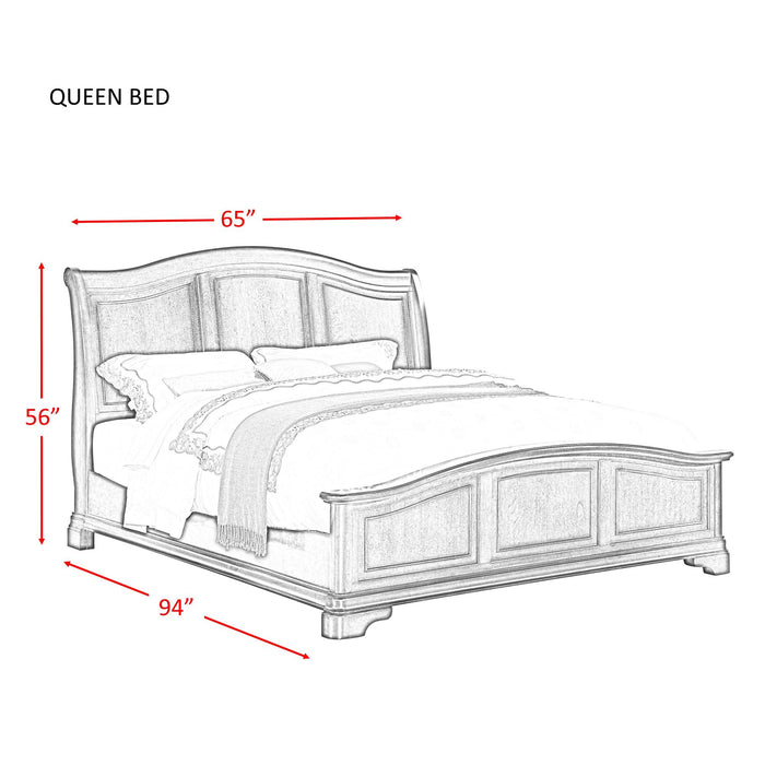 Cameron Cherry Queen Panel Bed