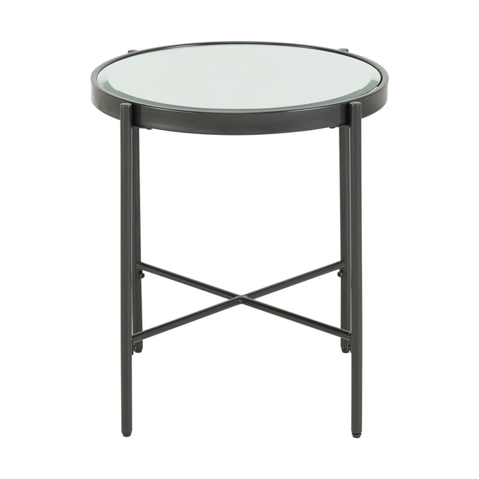 Vienna Round End Table with Glass Top