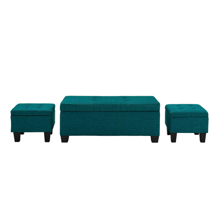 Ethan 3PK Storage Ottoman in Teal