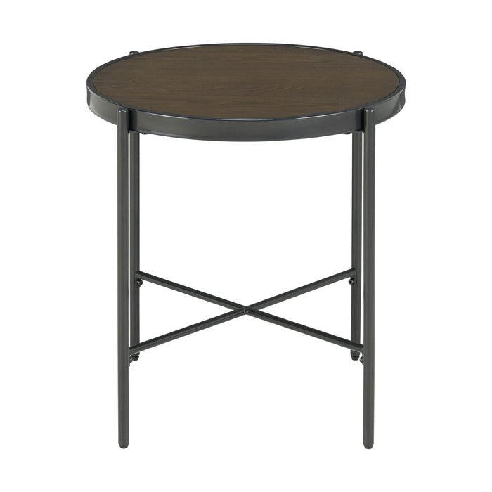 Vienna Round End Table with Wooden Top
