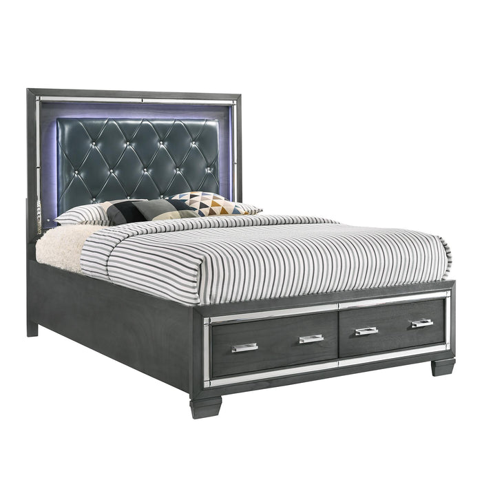 Titanium Queen Tufted Upholstered Storage Bed - Furniture House (VA)
