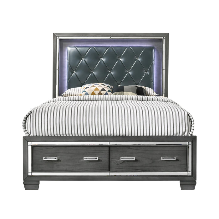 Titanium Queen Tufted Upholstered Storage Bed - Furniture House (VA)