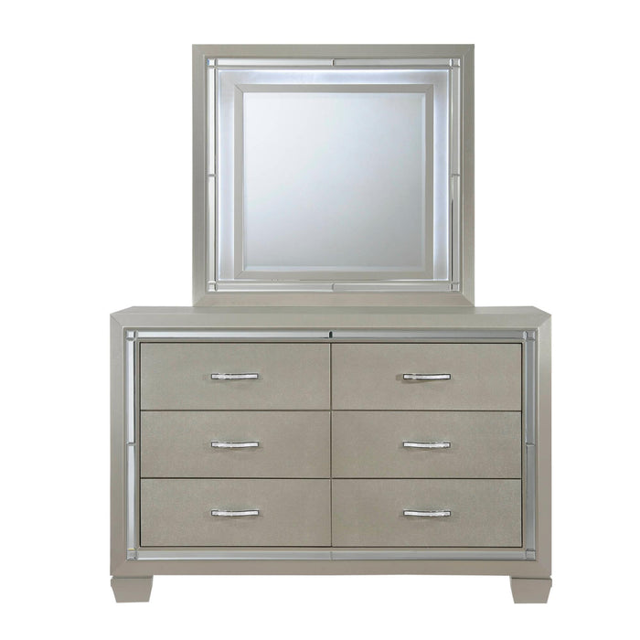 Platinum Youth Dresser & Mirror w/ LED Light Set - Furniture House (VA)