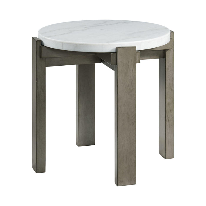Rosamel Round End Table in Ash Brown - Furniture House (VA)