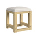 Ridgemont Dressing Stool with White Fabric in Natural - Furniture House (VA)