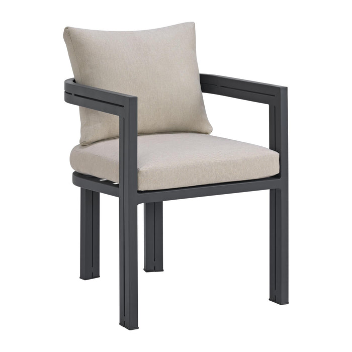 Playa Dining Chair - Dark Grey and Olefin Beige (2 Per Carton) - Furniture House (VA)