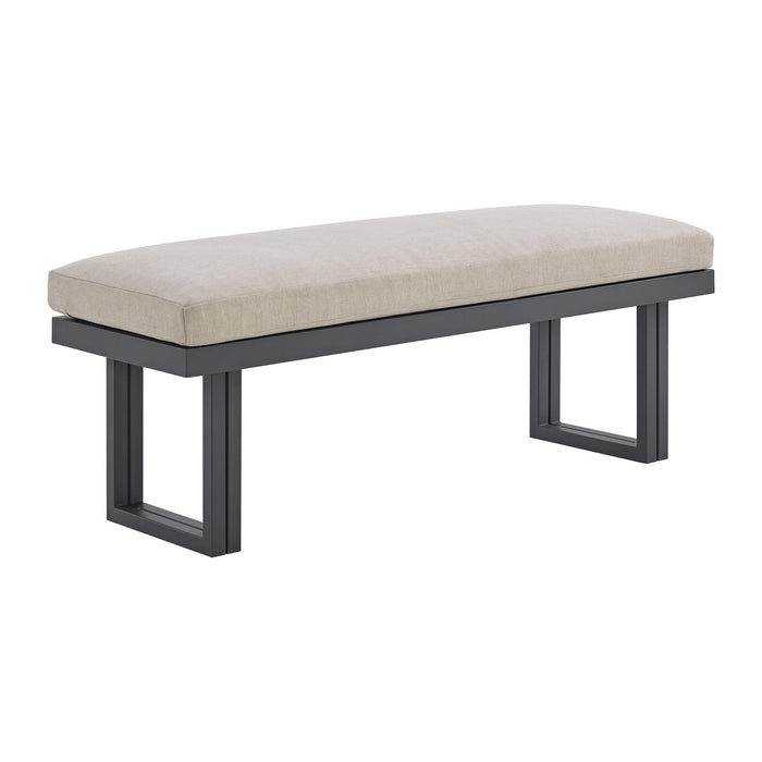 Playa Dining Bench - Dark Grey and Olefin Beige - Furniture House (VA)