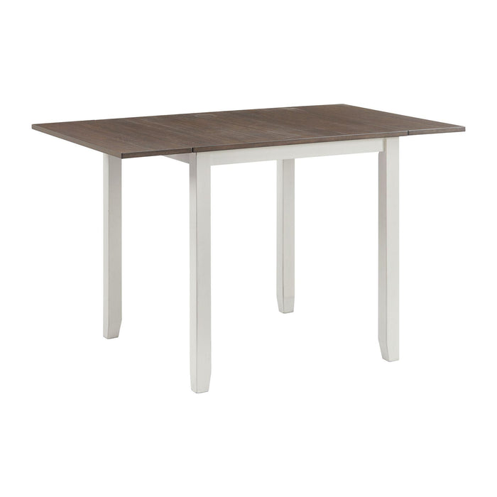 Martin 3 pc Drop Leaf Dining Set (Dark Brown Top - White Base) - Furniture House (VA)