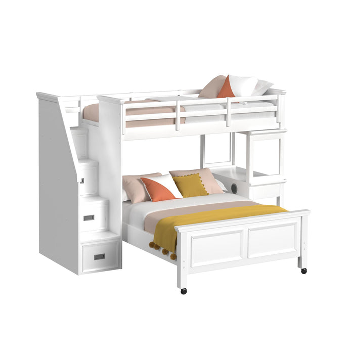Hampton Kids Over Loft with Staircase and Desk with Speaker - Furniture House (VA)