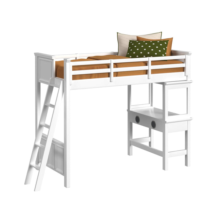 Hampton Kids Loft with Ladder and Desk with Speaker Bedroom Set - Furniture House (VA)