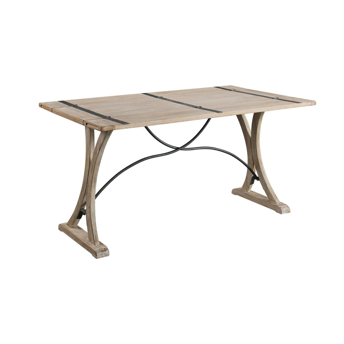 (D680-33) Callista- Folding Top Dining Table- Beach/Natural Metal - Furniture House (VA)