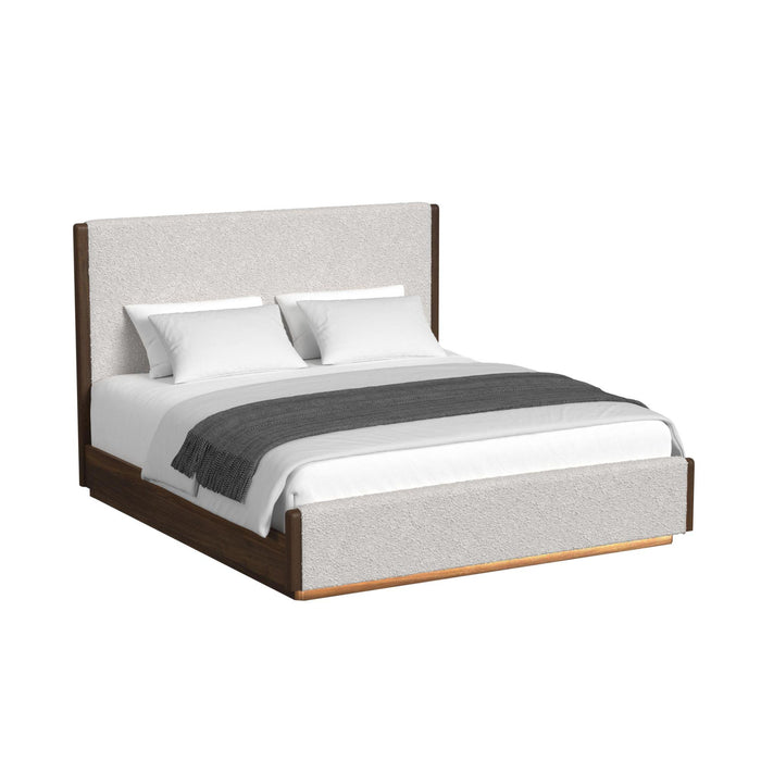 Brisbane UPH Bed with Boucle Beige and LED