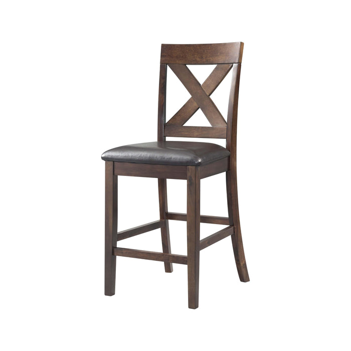 Alex Counter Side Chair W/Brown PU Espresso (2 Per Pack) - Furniture House (VA)