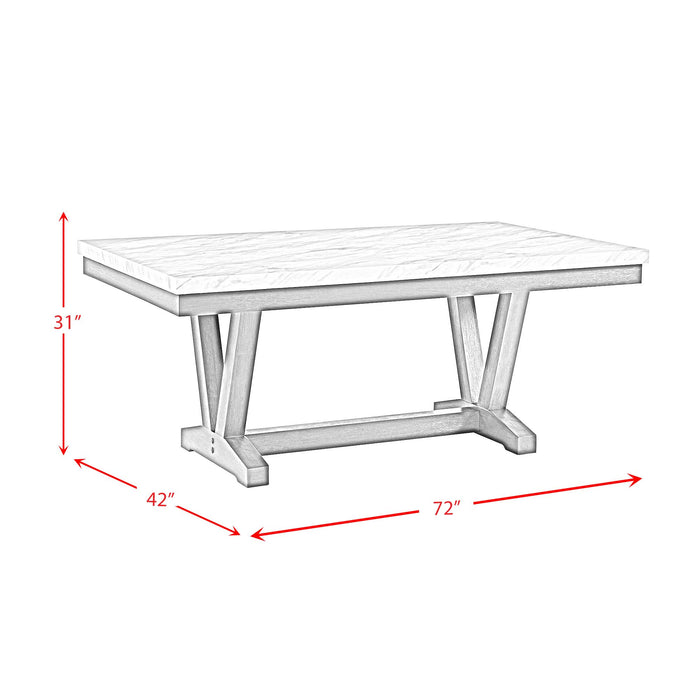 Everdeen Dining Set in Charcoal-Table & Four Chairs