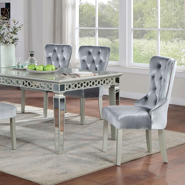 ADALIA Dining Table, Silver - Furniture House (VA)
