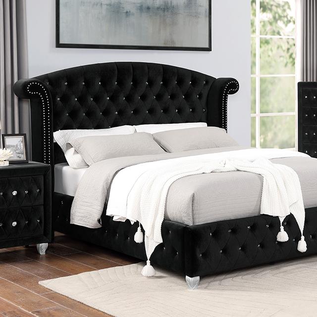 Zohar Queen & Twin Bed Black, Grey, & Pink - Furniture House (VA)