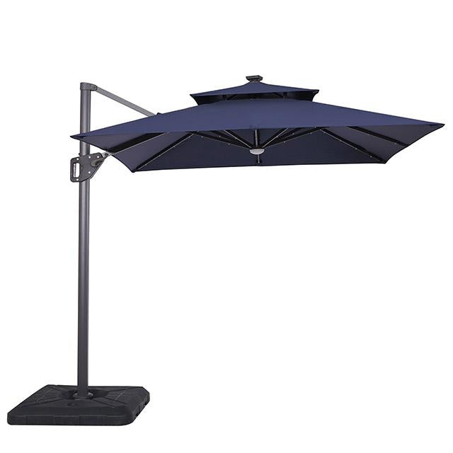 Xico 8 Ft Square Umbrella w/ Double Top w/ LED Light + 37" Large Base - Furniture House (VA)