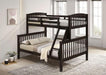 Brookings Twin/Full Bunk Bed White, Brown & Black - Furniture House (VA)