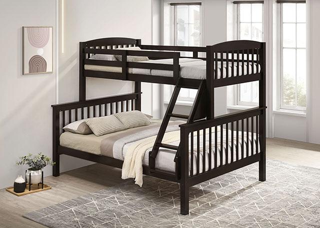 Brookings Twin/Full Bunk Bed White, Brown & Black