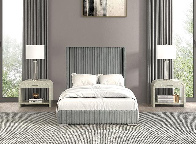 Cadwell E.King, Queen, & Full Bed White, Gray, & Black - Furniture House (VA)