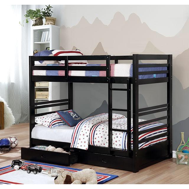 California Iv Black, Walnut, Gray, & White Twin/Twin Bunk Bed - Furniture House (VA)