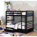 California Iv Black, Walnut, Gray, & White Twin/Twin Bunk Bed - Furniture House (VA)