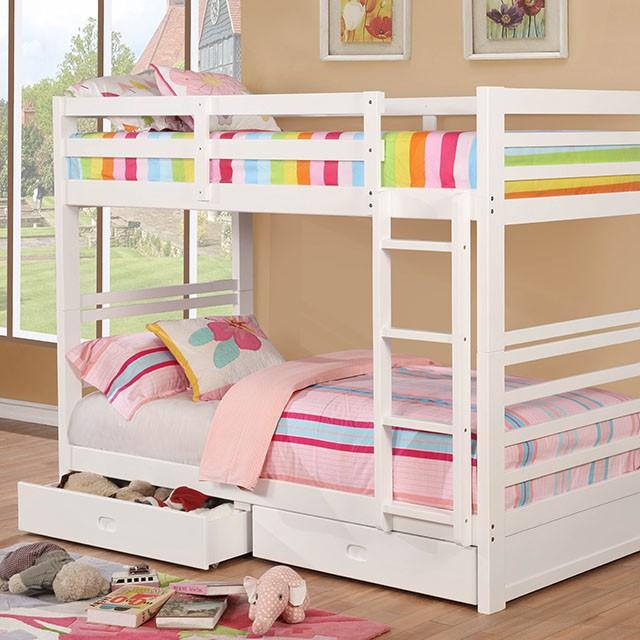 California Iv Black, Walnut, Gray, & White Twin/Twin Bunk Bed - Furniture House (VA)