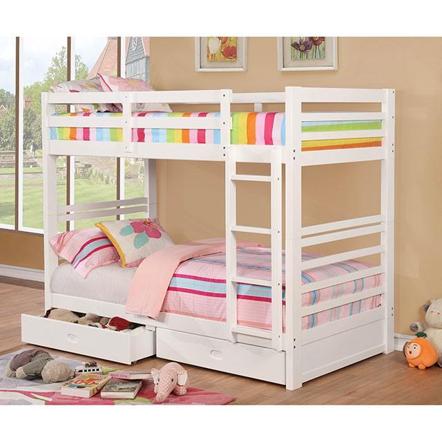 California Iv Black, Walnut, Gray, & White Twin/Twin Bunk Bed - Furniture House (VA)