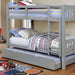 Cameron Dark Walnut, White & Gray Full/Full Bunk Bed - Furniture House (VA)