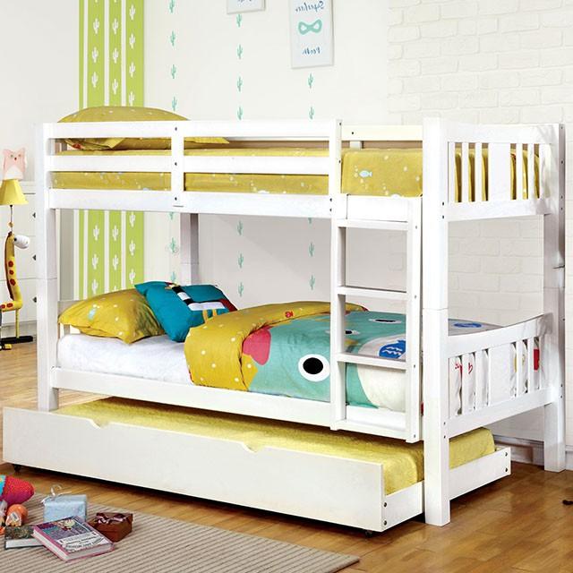 Cameron Dark Walnut, White & Gray Full/Full Bunk Bed - Furniture House (VA)