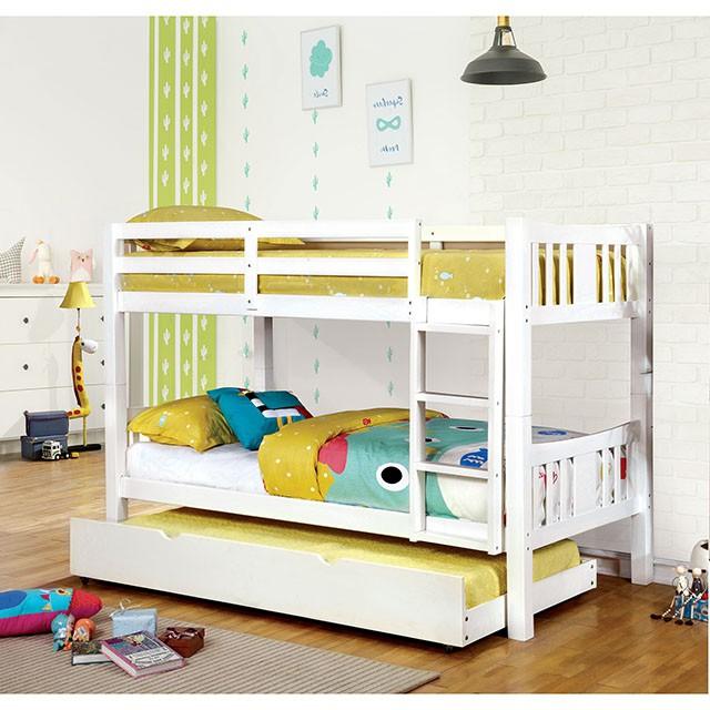 Cameron Dark Walnut, White & Gray Full/Full Bunk Bed - Furniture House (VA)