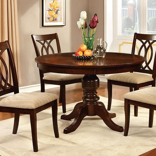 Carlisle Brown Cherry Round Dining Table - Furniture House (VA)