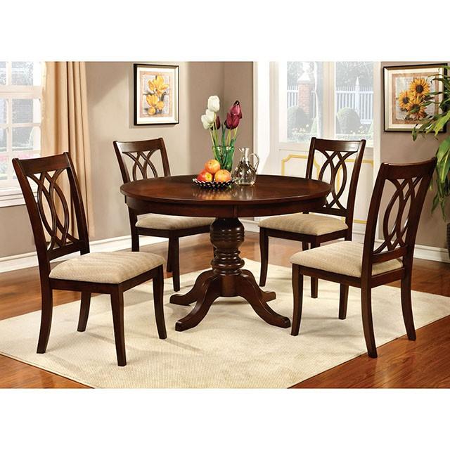 Carlisle Brown Cherry Round Dining Table - Furniture House (VA)