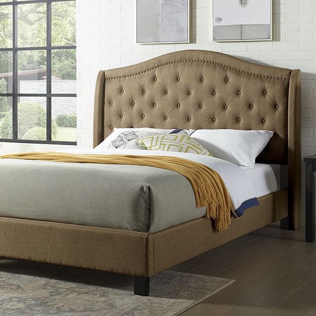 Carly Cal.King, E.King, Full, & Queen Bed Grey & Brown - Furniture House (VA)