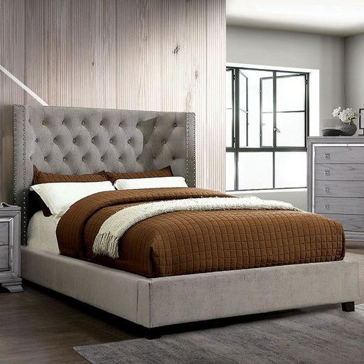 Cayla Cal.King, E.King, & Queen Bed Silver & Grey - Furniture House (VA)