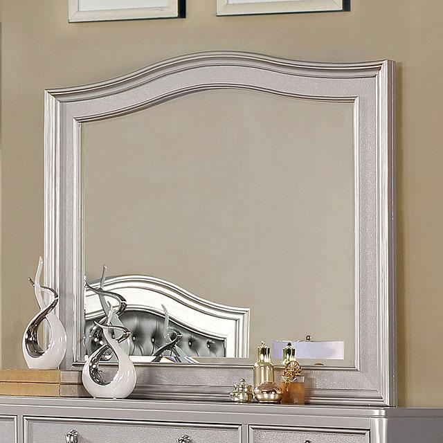 Ariston Mirror White, Silver, & Black - Furniture House (VA)