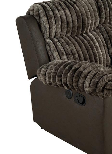 Dionysus Manual Reclining Loveseat Brown - Furniture House (VA)