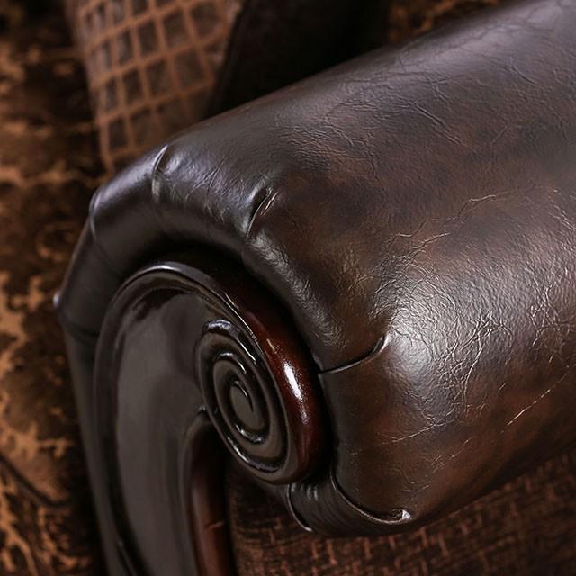 ELPIS Brown/Espresso Love Seat - Furniture House (VA)