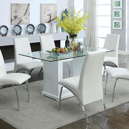 Eva White/Clear Dining Table - Furniture House (VA)