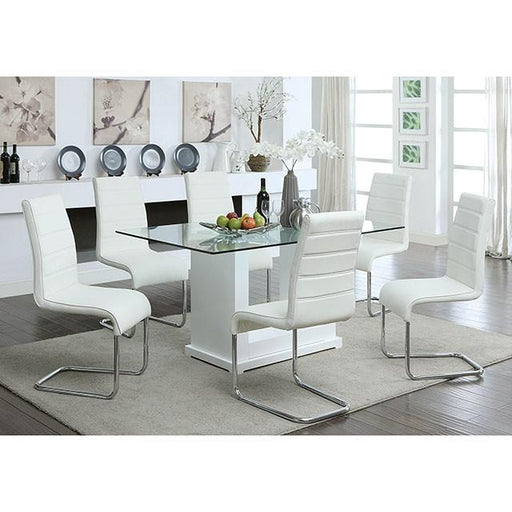 Eva White/Clear Dining Table - Furniture House (VA)