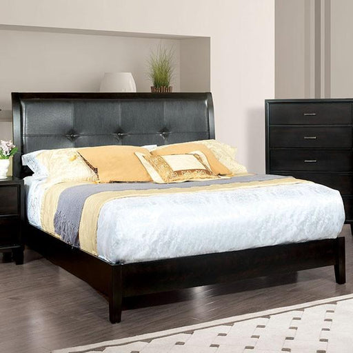Enrico Full Queen Bed Brown, Black, & Cherry - Furniture House (VA)