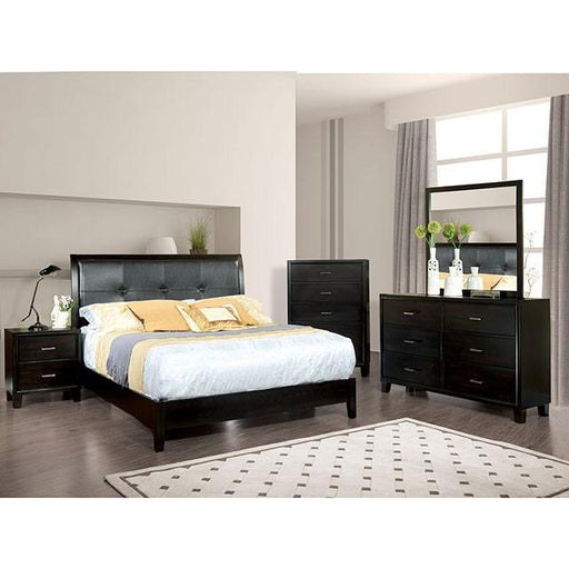 Enrico Full Queen Bed Brown, Black, & Cherry - Furniture House (VA)